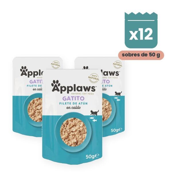 Applaws Kitten Sobres Filete De Atún En Caldo Para Gatitos Pack 12x50 g