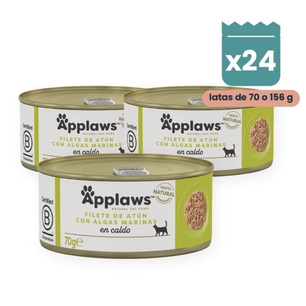 Applaws Latas Atún Con Algas En Caldo Para Gatos Pack 24 Latas