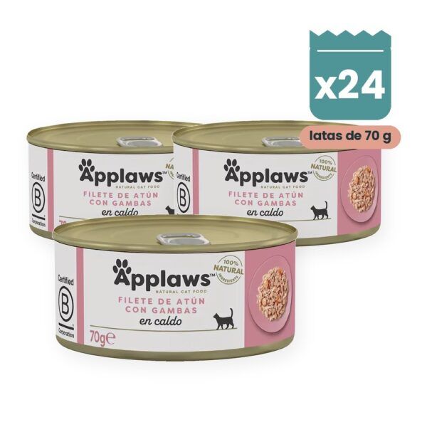 Applaws Latas Atún Con Gambas En Caldo Para Gatos Pack 24 Latas