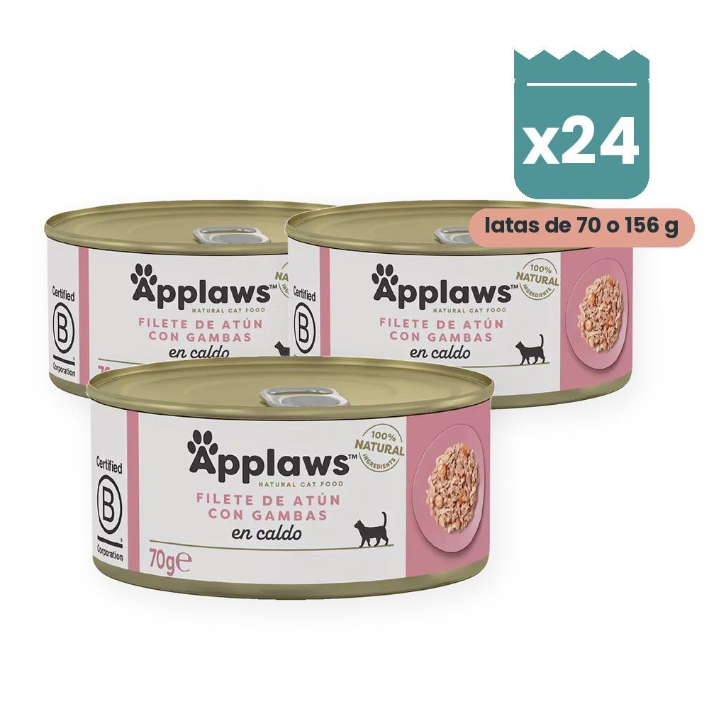 Applaws Latas Atún Con Gambas En Caldo Para Gatos Pack 24 Latas