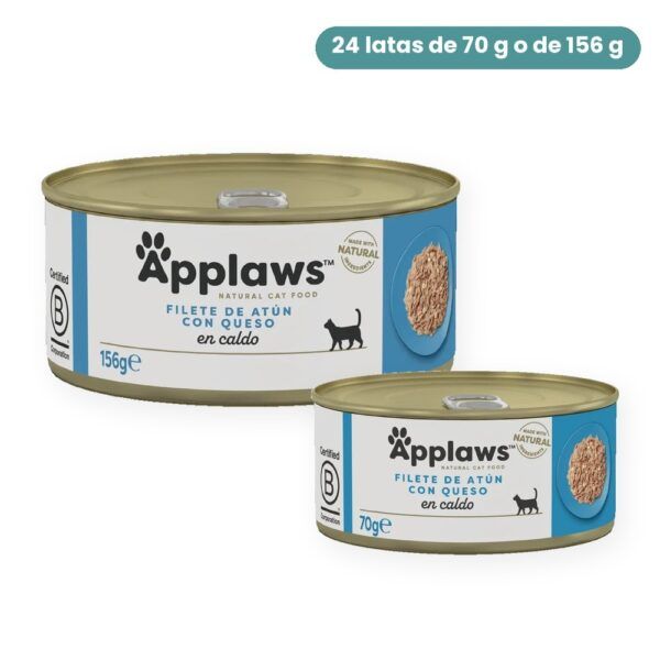 Applaws Latas Atún Con Queso En Caldo Para Gatos Pack 24 Latas