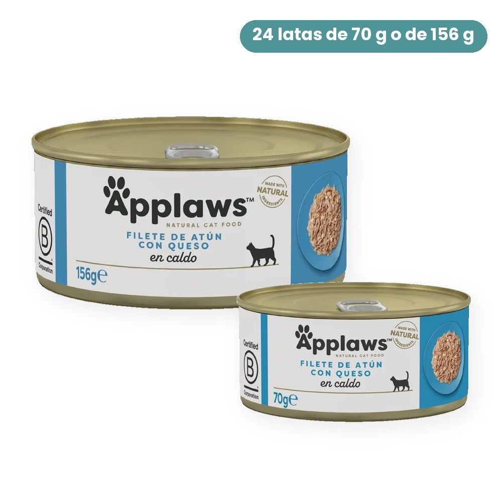 Applaws Latas Atún Con Queso En Caldo Para Gatos Pack 24 Latas