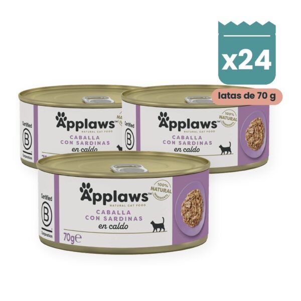 Applaws Latas Caballa Y Sardina En Caldo Para Gatos Pack 24 Latas