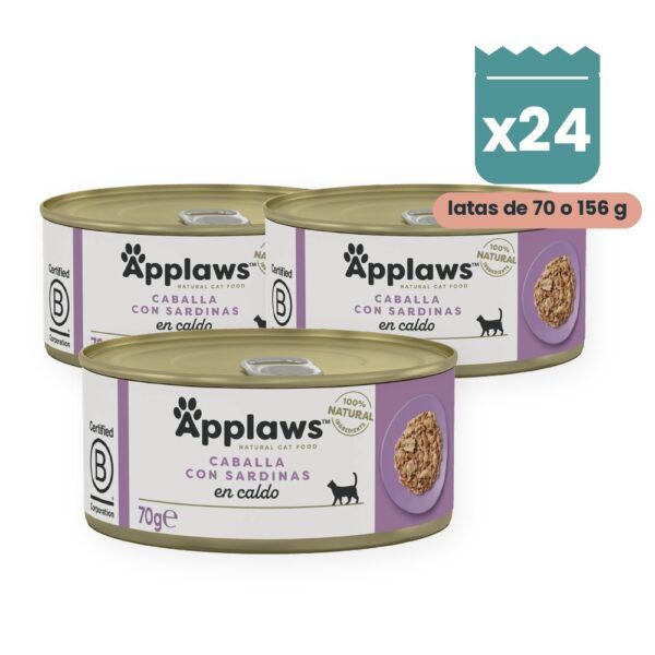 Applaws Latas Caballa Y Sardina En Caldo Para Gatos Pack 24 Latas