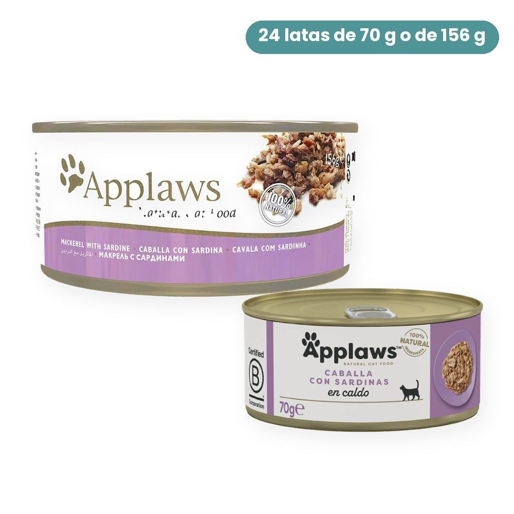 Applaws Latas Caballa Y Sardina En Caldo Para Gatos Pack 24 Latas
