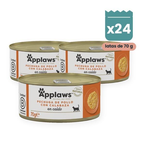 Applaws Latas Pollo Con Calabaza En Caldo Para Gatos Pack 24 Latas