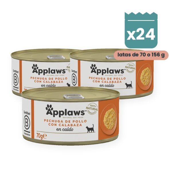 Applaws Latas Pollo Con Calabaza En Caldo Para Gatos Pack 24 Latas