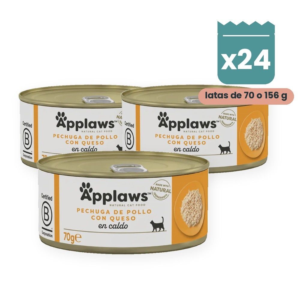 Applaws Latas Pollo Con Queso En Caldo Para Gatos Pack 24 Latas