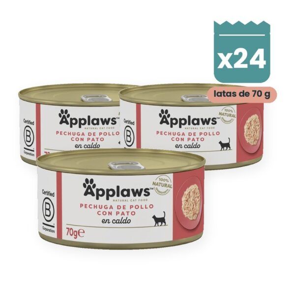 Applaws Latas Pollo Y Pato En Caldo Para Gatos Pack 24 Latas