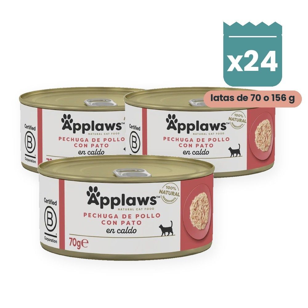 Applaws Latas Pollo Y Pato En Caldo Para Gatos Pack 24 Latas