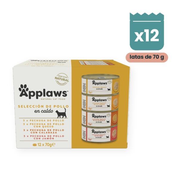 Applaws Latas Selección De Pollo En Caldo Para Gatos Pack 12x70 g