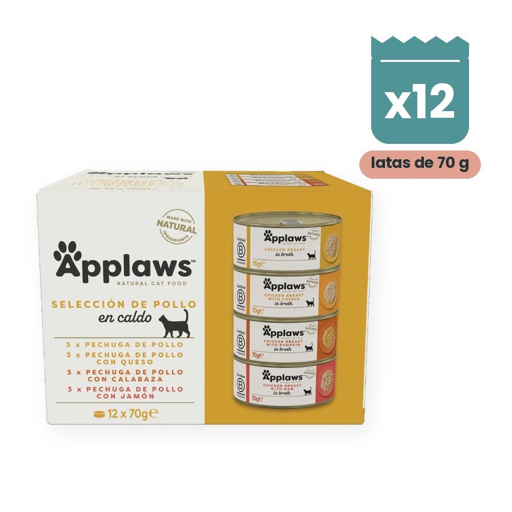 Applaws Latas Selección De Pollo En Caldo Para Gatos Pack 12x70 g