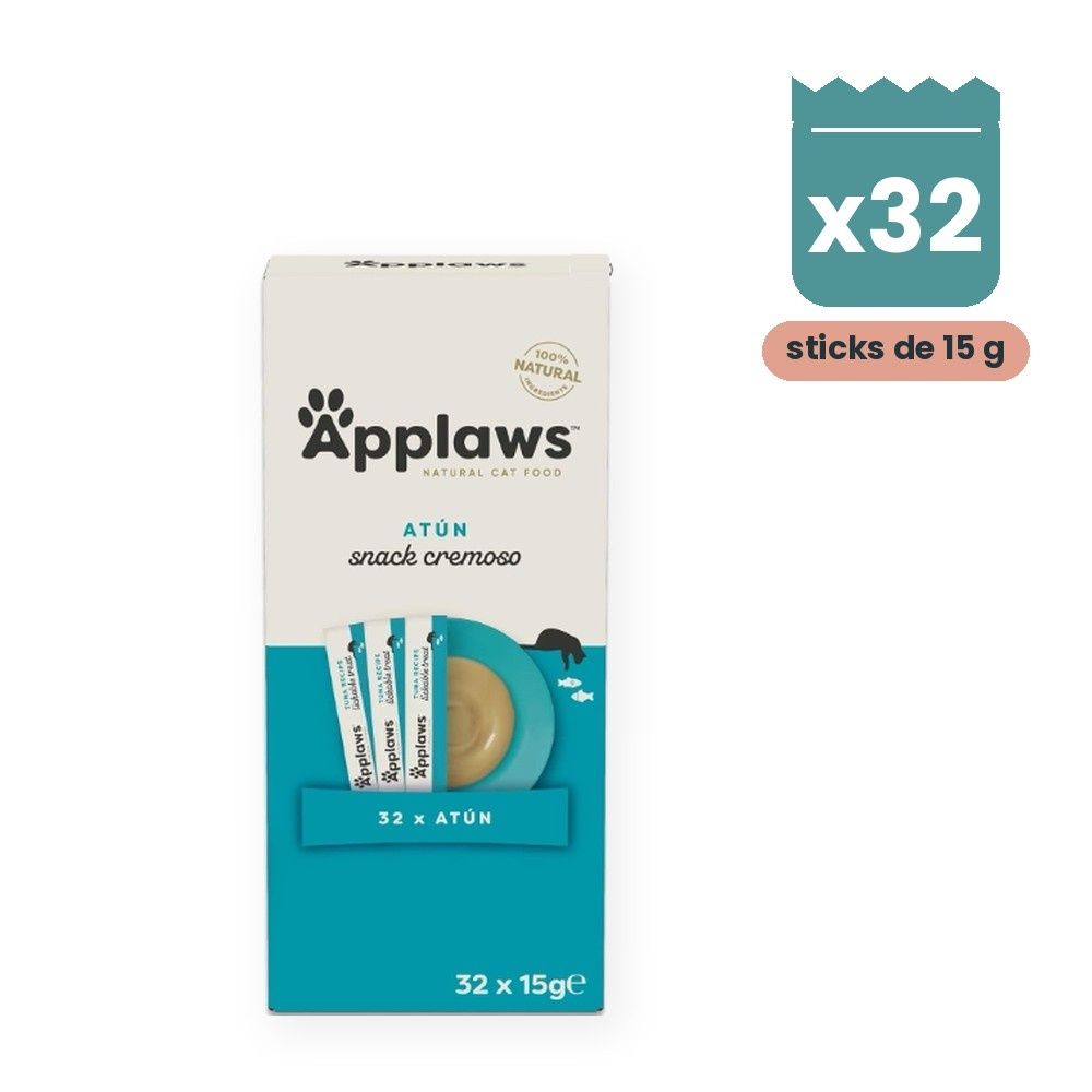 Applaws Snack Cremoso Atún Para Gatos Pack 32 Sticks De 15 g