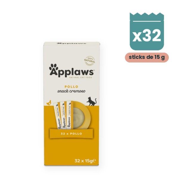 Applaws Snack Cremoso Pollo Para Gatos Pack 32 Sticks De 15 g