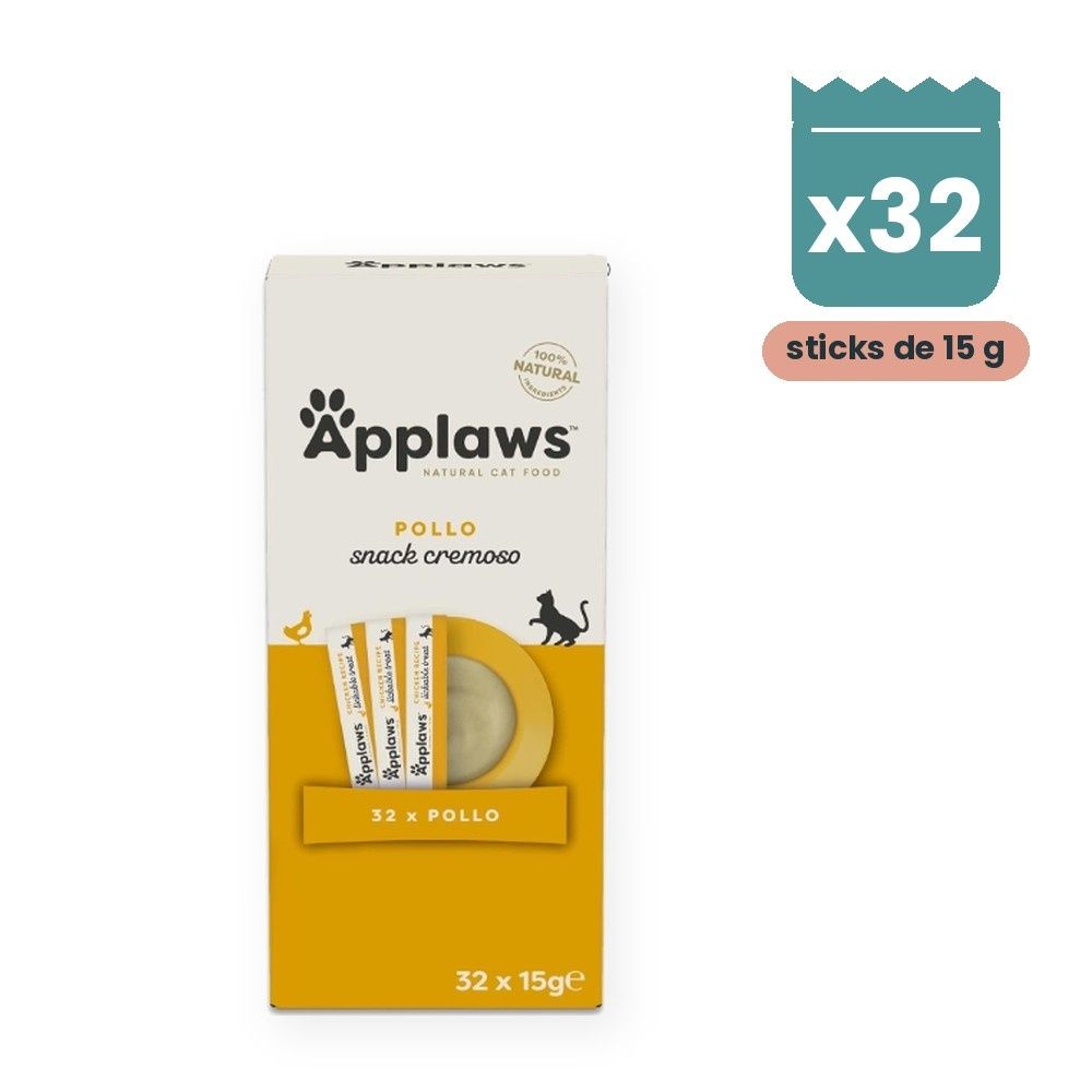 Applaws Snack Cremoso Pollo Para Gatos Pack 32 Sticks De 15 g
