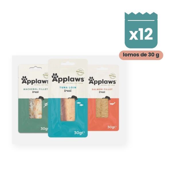Applaws Snack Lomos De Pescado Surtidos Para Gatos Pack 12x30 g