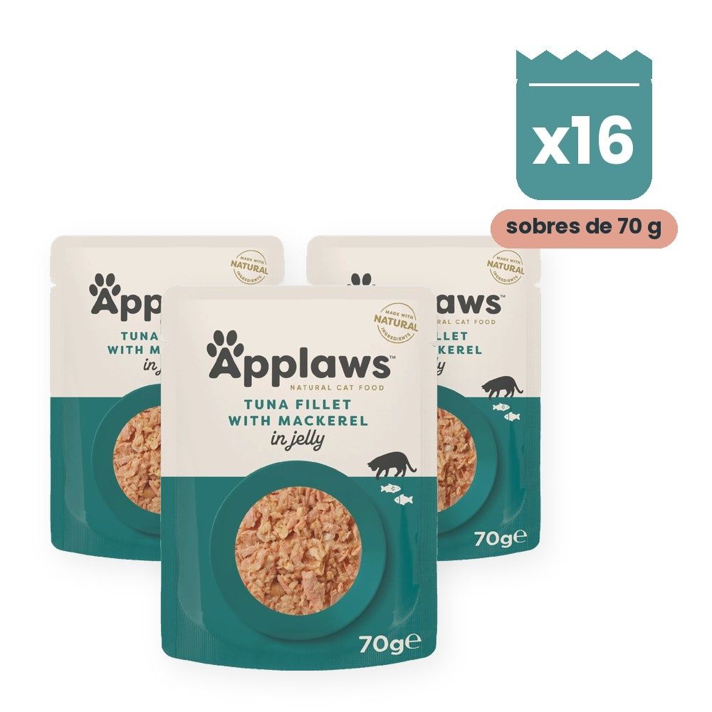 Applaws Sobres Atún Y Caballa En Gelatina Para Gatos Pack 16x70 g