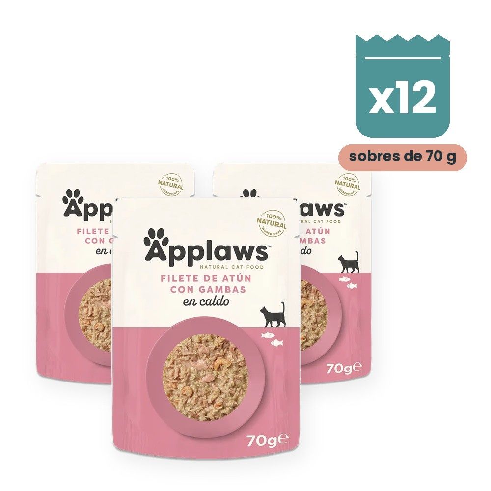 Applaws Sobres Atún Y Gambas En Caldo Para Gatos Pack 12x70 g