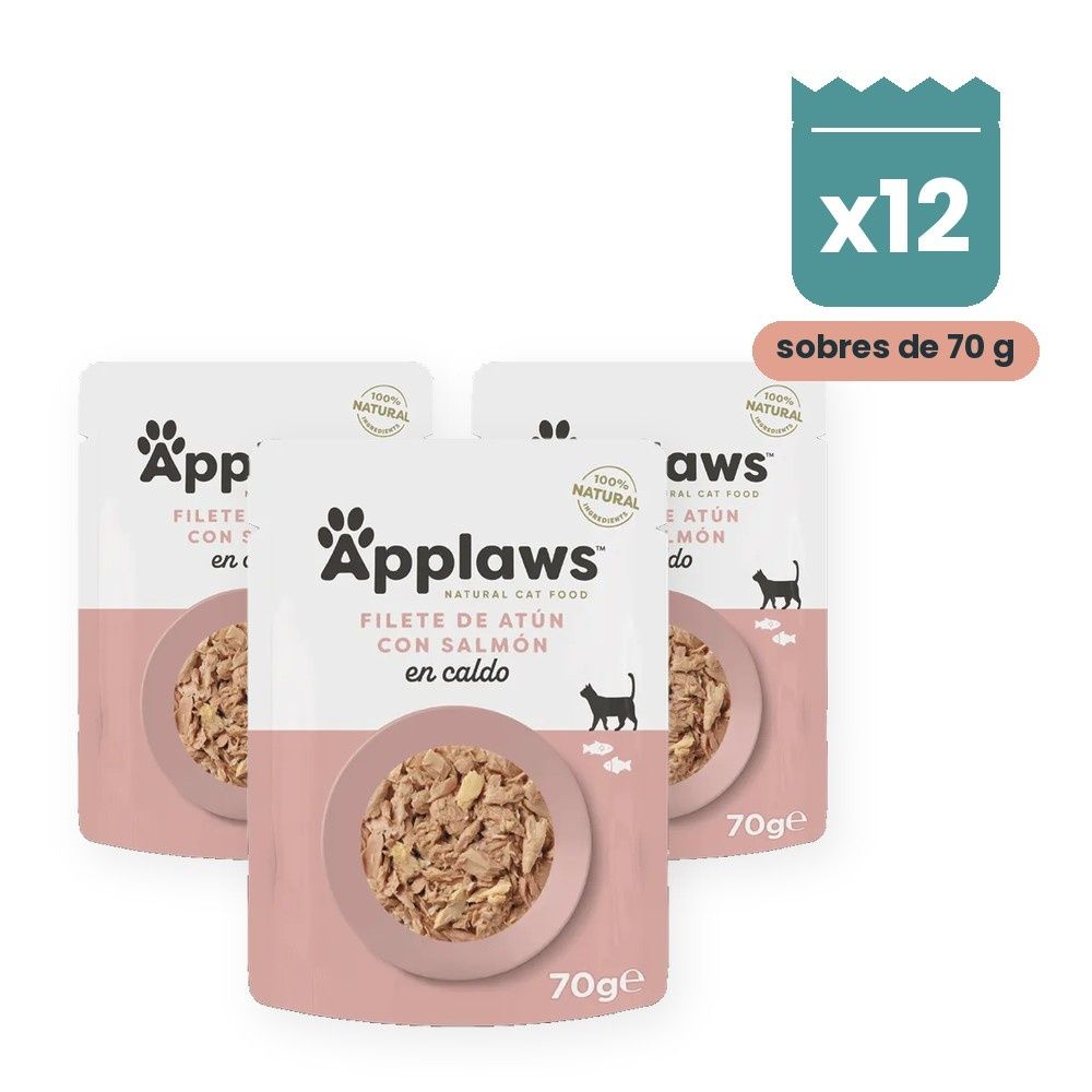 Applaws Sobres Atún Y Salmón En Caldo Para Gatos Pack 12x70 g