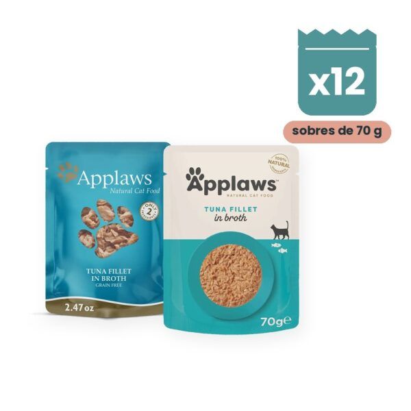 Applaws Sobres Filete De Atún En Caldo Para Gatos Pack 12x70 g