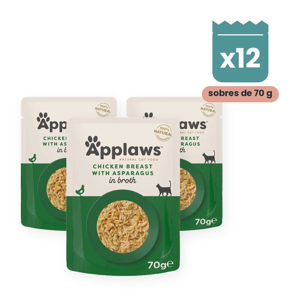Applaws Sobres Pollo Con Espárragos En Caldo Para Gatos Pack 12x70 g