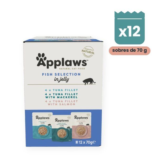 Applaws Sobres Selección De Pescado En Gelatina Para Gatos Pack 12x70 g
