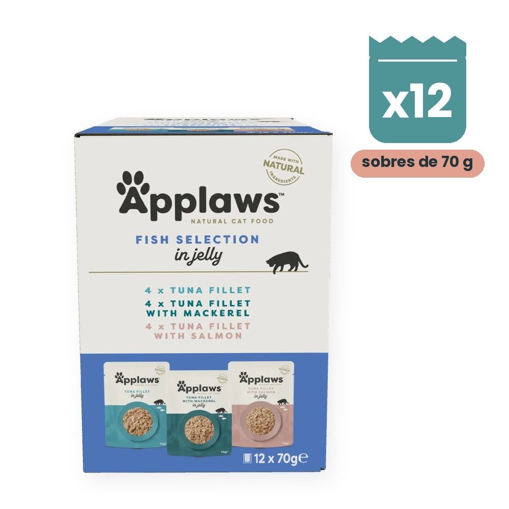 Applaws Sobres Selección De Pescado En Gelatina Para Gatos Pack 12x70 g