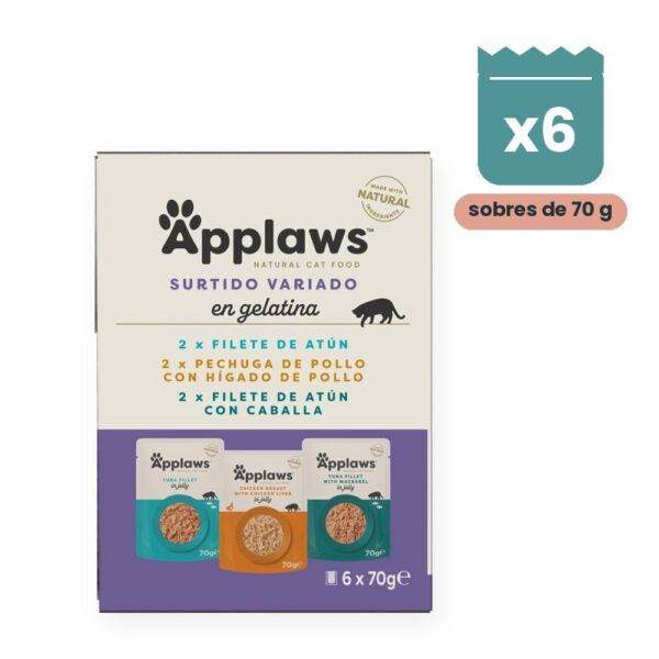 Applaws Sobres Surtido Variado En Gelatina Para Gatos Multipack 6x70 g