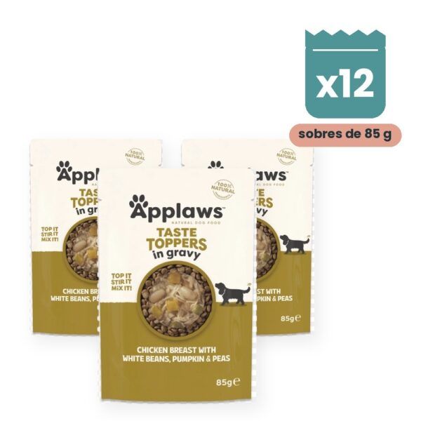 Applaws Taste Toppers Pollo, Alubias Y Calabaza Para Perros Pack 12x85 g