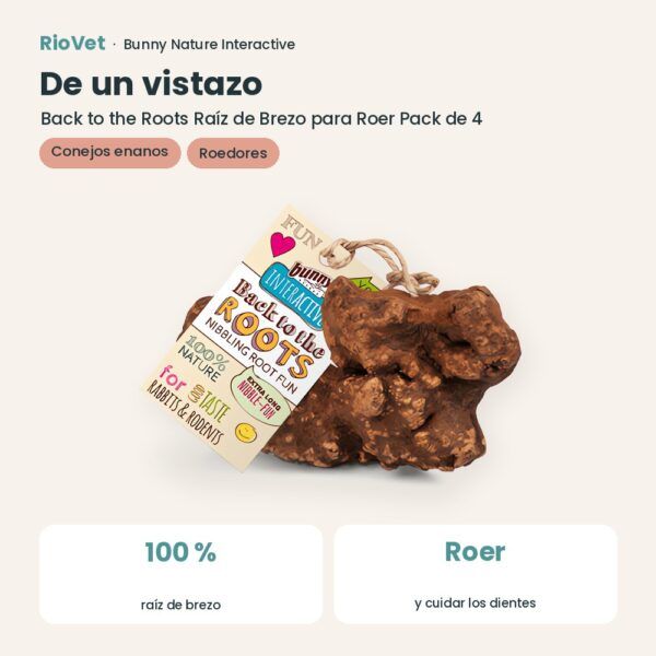 De un vistazo: Bunny Nature Back to the Roots Raíz de Brezo para Roer Pack de 4 (datos clave)