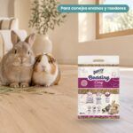 Conejo enano y cobaya junto a Bunny Nature bunnyBedding Cosy Lecho de Paja Natural para Conejos y Roedores
