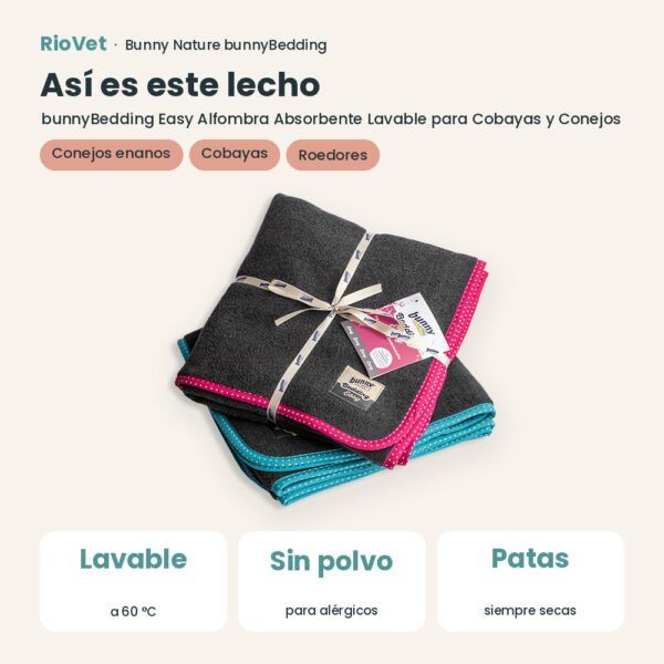 Así es este lecho: Bunny Nature bunnyBedding Easy Alfombra Absorbente Lavable para Cobayas y Conejos (datos clave)