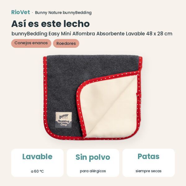 Así es este lecho: Bunny Nature bunnyBedding Easy Mini Alfombra Absorbente Lavable 48 x 28 cm (datos clave)