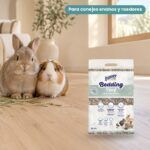 Conejo enano y cobaya junto a Bunny Nature bunnyBedding Lecho de Cáñamo Natural para Conejos y Roedores 35 l