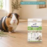 Cobaya junto a Bunny Nature bunnyBedding Linum Lecho de Lino Natural para Conejos y Roedores
