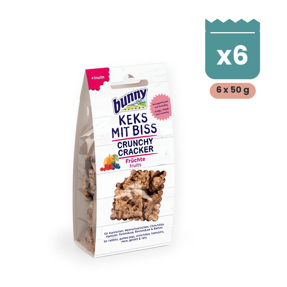 Bunny Nature Crunchy Cracker Frutas Galletas para Conejos y Roedores Pack 6x50 g Bunny Nature Crunchy Cracker Frutas Galletas para Conejos y Roedores Pack 6x50 g