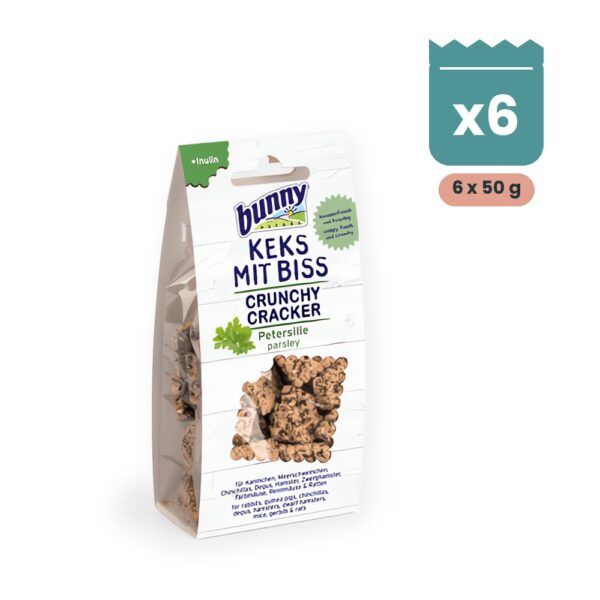 Bunny Nature Crunchy Cracker Perejil Galletas para Conejos y Roedores Pack 6x50 g