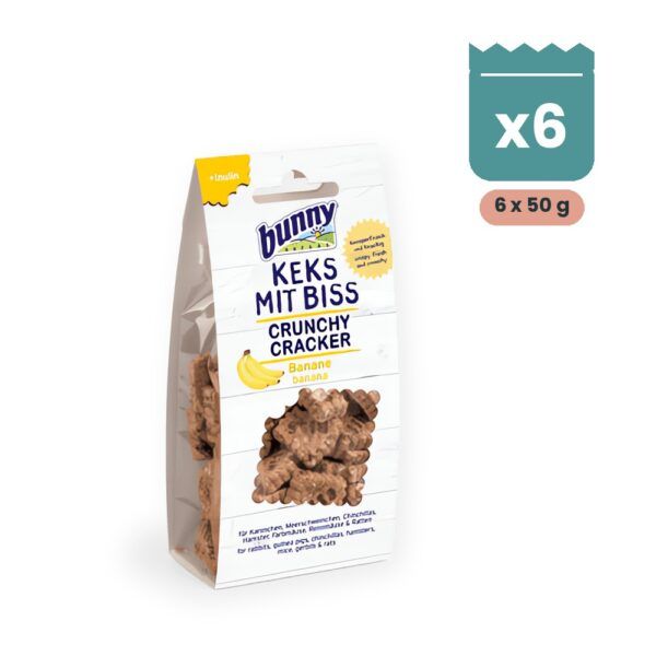 Bunny Nature Crunchy Cracker Plátano Galletas para Conejos y Roedores Pack 6x50 g