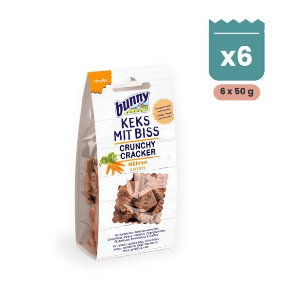 Bunny Nature Crunchy Cracker Zanahoria Galletas para Conejos y Roedores Pack 6x50 g