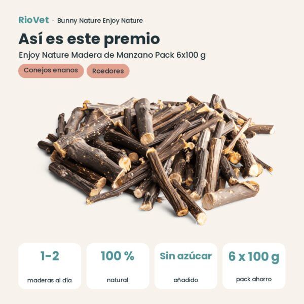 Así es este premio: Bunny Nature Enjoy Nature Madera de Manzano Pack 6x100 g (datos clave)