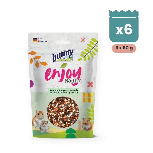 Bunny Nature Enjoy Nature Mezcla de Larvas de Mosca Soldado Pack 6x90 g