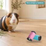 Cobaya junto a Bunny Nature Fleecy Túnel de Forro Polar para Roedores Turquesa
