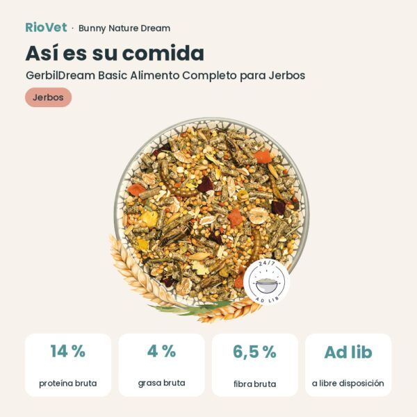 Así es su comida: Bunny Nature GerbilDream Basic Alimento Completo para Jerbos 400 g (datos clave)