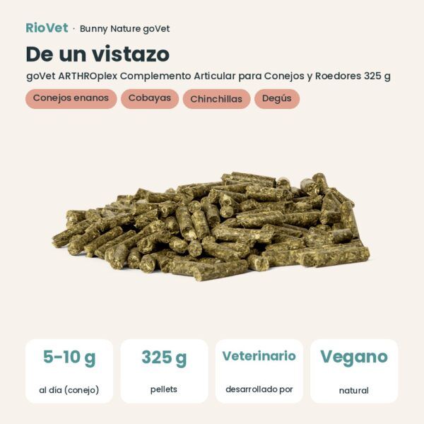 De un vistazo: Bunny Nature goVet ARTHROplex Complemento Articular para Conejos y Roedores 325 g (datos clave)