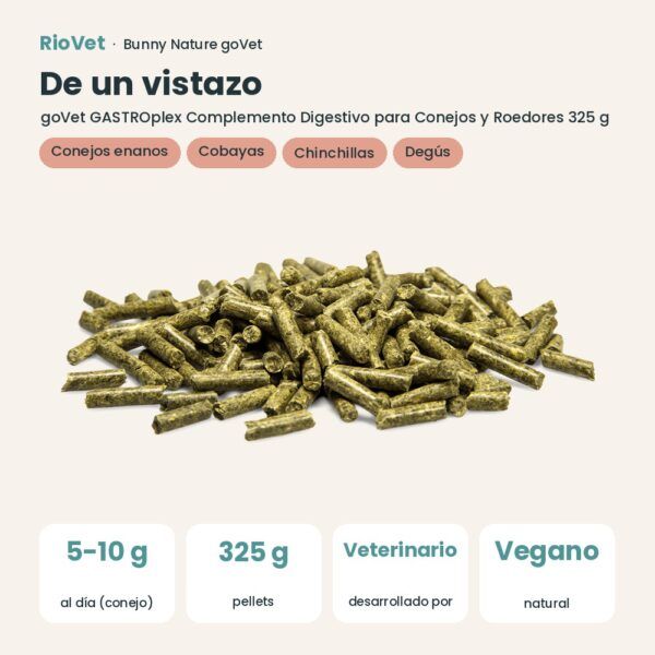 De un vistazo: Bunny Nature goVet GASTROplex Complemento Digestivo para Conejos y Roedores 325 g (datos clave)