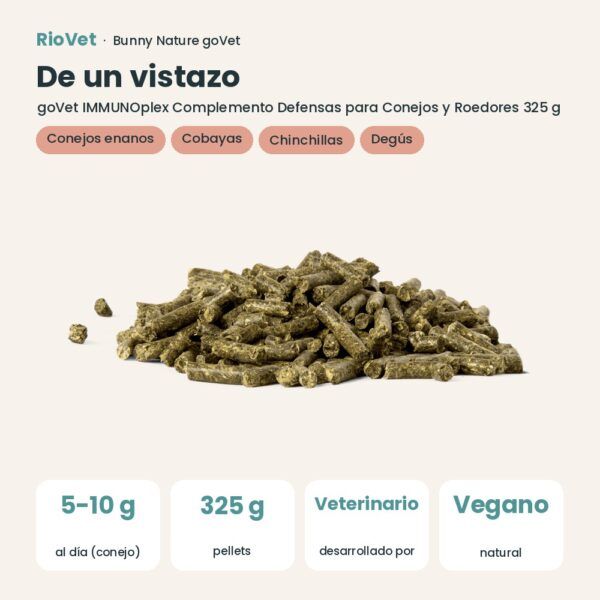 De un vistazo: Bunny Nature goVet IMMUNOplex Complemento Defensas para Conejos y Roedores 325 g (datos clave)