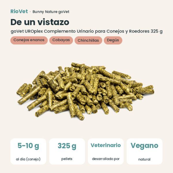 De un vistazo: Bunny Nature goVet UROplex Complemento Urinario para Conejos y Roedores 325 g (datos clave)