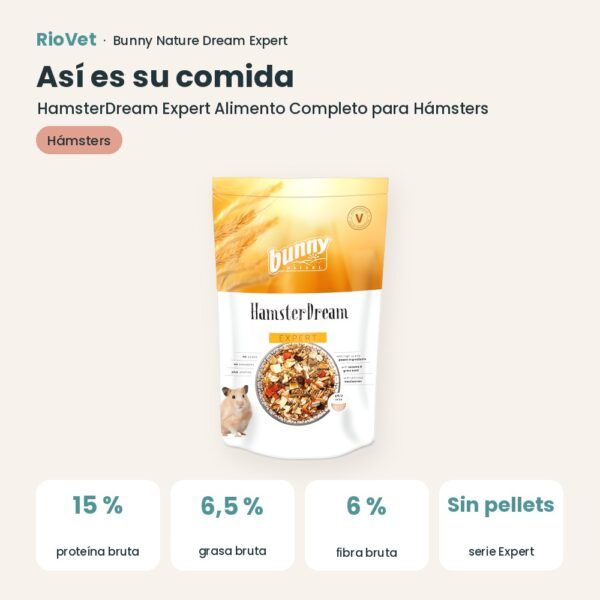 Así es su comida: Bunny Nature HamsterDream Expert Alimento Completo para Hámsters 500 g (datos clave)