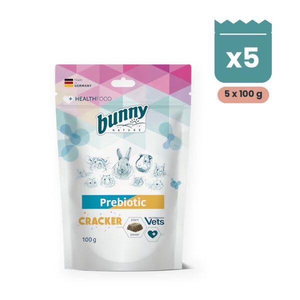 Bunny Nature Health Prebiotic Cracker Galletas Prebióticas para Conejos y Roedores Pack 5x100 g