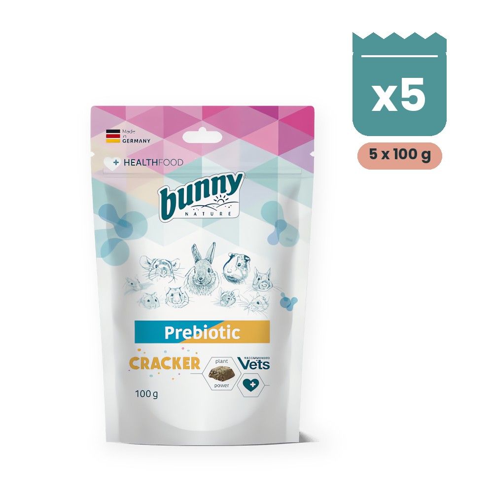 Bunny Nature Health Prebiotic Cracker Galletas Prebióticas para Conejos y Roedores Pack 5x100 g Bunny Nature Health Prebiotic Cracker Galletas Prebióticas para Conejos y Roedores Pack 5x100 g